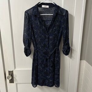 Navy Blue Pattern Dress